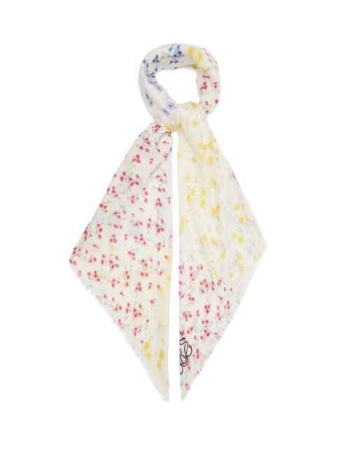 Matchesfashion.com Loewe - Anagram Floral-print Modal-blend Scarf - Womens - Multi