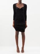 Isabel Marant - Goji Sweetheart-neck Velvet Mini Dress - Womens - Black