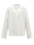 Commas - Open-collar Linen-blend Shirt - Mens - White