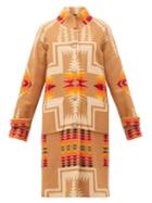 Matchesfashion.com Pendleton - Harding Geometric-intarsia Wool-blend Coat - Womens - Beige Multi