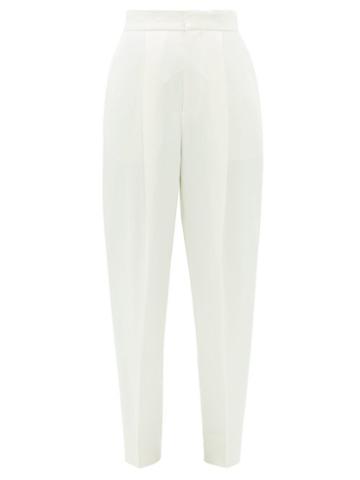 Matchesfashion.com Dundas - High-rise Satin Cigarette Trousers - Womens - Ivory