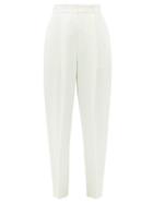 Matchesfashion.com Dundas - High-rise Satin Cigarette Trousers - Womens - Ivory