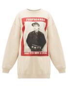 Matchesfashion.com Acne Studios - Finale Propaganda Magazine-print Cotton Sweatshirt - Womens - Beige