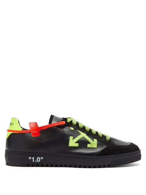 Matchesfashion.com Off-white - 2.0 Logo Appliqu Low Top Leather Trainers - Mens - Black