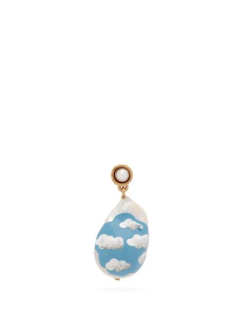Matchesfashion.com Bottega Veneta - Cloud Pearl & 18kt Gold-plated Single Earring - Womens - Pearl