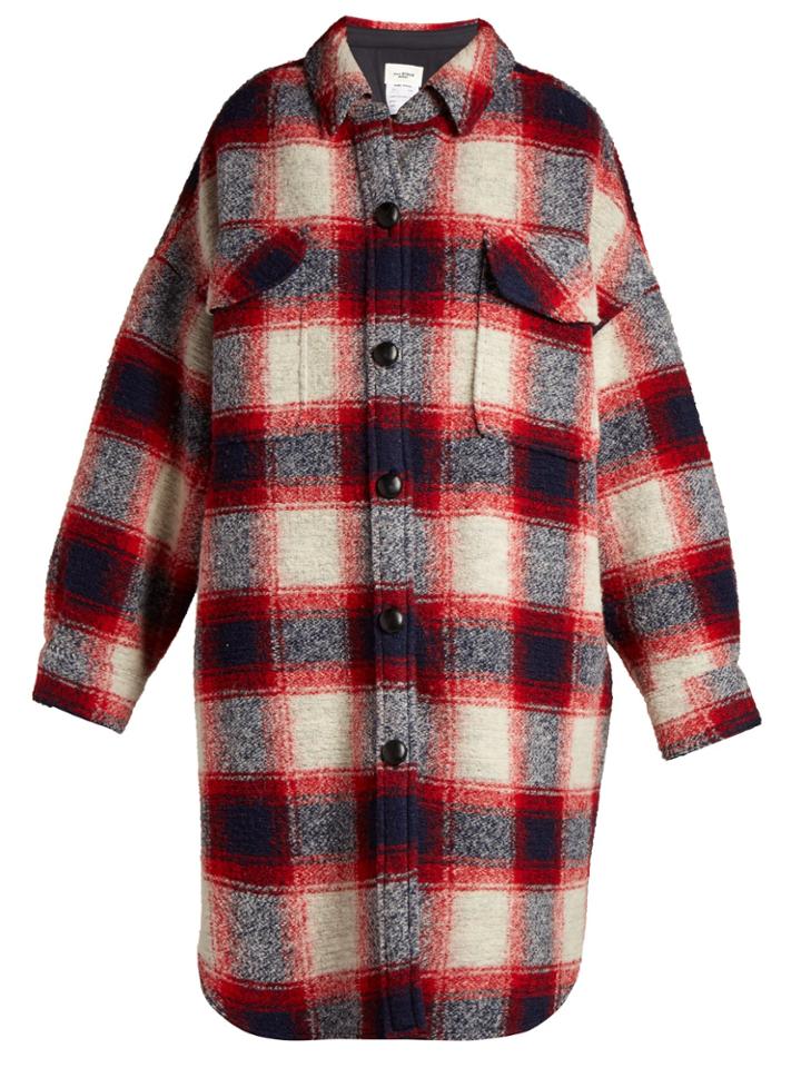 Isabel Marant Étoile Gario Oversized Checked Wool Coat