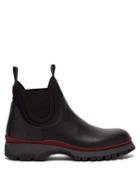 Matchesfashion.com Prada - Chelsea Trek Sole Leather Boots - Womens - Black Burgundy