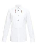 Matchesfashion.com Dolce & Gabbana - Crystal Pendant Cotton-poplin Shirt - Womens - White
