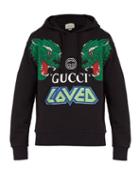 Matchesfashion.com Gucci - Tiger Print Cotton Hooded Sweatshirt - Mens - Black Multi