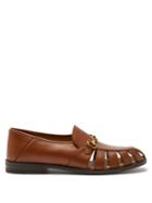 Matchesfashion.com Gucci - Talete Horsebit Cutout Leather Loafers - Womens - Tan