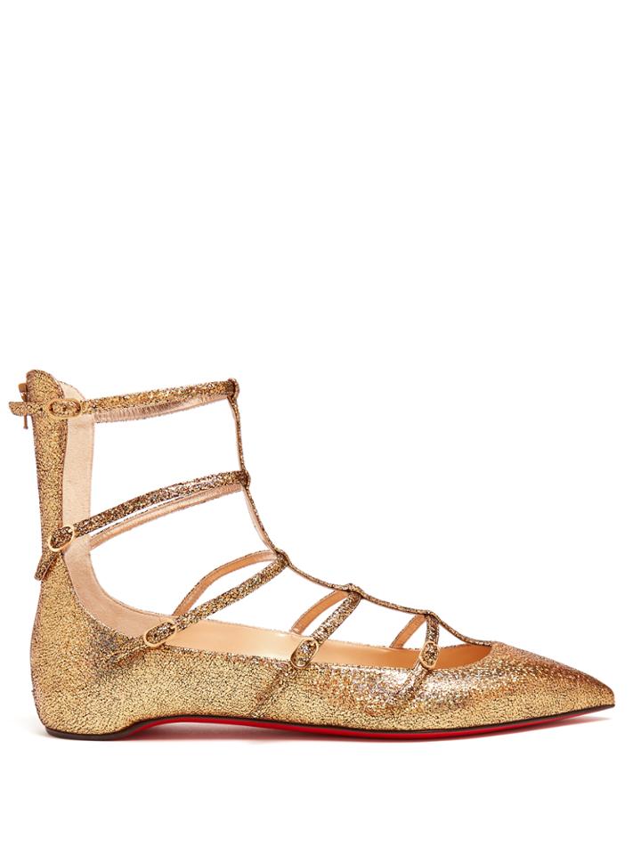Christian Louboutin Toerless Muse Multi-strap Leather Flats
