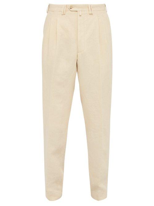 Matchesfashion.com Arj - The Quino High Waist Tailored Linen Trousers - Mens - Cream