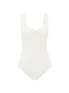 Matchesfashion.com Marysia - Lehi Twist-front Basketweave Swimsuit - Womens - White