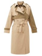 Matchesfashion.com Preen Line - Adel Asymmetric Double-breasted Twill Trench Coat - Womens - Beige