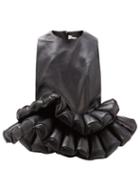Matchesfashion.com Noir Kei Ninomiya - Double Peplum Faux Leather Top - Womens - Black