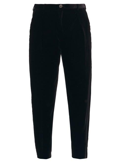 Matchesfashion.com Saint Laurent - Corduroy-velvet Cropped Trousers - Mens - Black