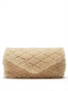 Saint Laurent - Sade Shearling Clutch Bag - Womens - Beige