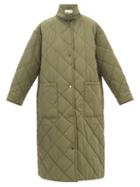 Stand Studio - Sage Quilted Recycled-fibre Coat - Womens - Khaki