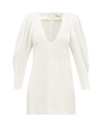 Matchesfashion.com Khaite - Jenny Blouson Sleeve Canvas Top - Womens - White