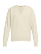 Matchesfashion.com Bottega Veneta - Ribbed Knit Cashmere Blend Sweater - Mens - Cream