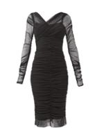 Matchesfashion.com Dolce & Gabbana - Ruched Cotton-blend Tulle Midi Dress - Womens - Black