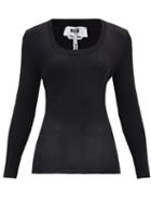Matchesfashion.com Msgm - Chevron Ribbed-knit Top - Womens - Black