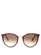 Matchesfashion.com John Dalia - Sasha Cat Eye Acetate And Rose Gold Sunglasses - Womens - Brown Gold