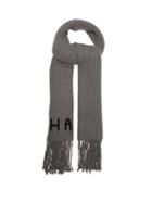 Khaite - Fisherman Logo-embroidered Cashmere Scarf - Womens - Grey Multi