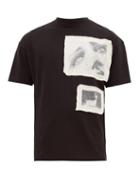 Matchesfashion.com Palm Angels - Tag Appliqu Patch Cotton T Shirt - Mens - Black Multi