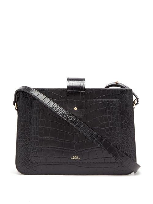 A.p.c. - Albane Croc-effect Leather Cross-body Bag - Womens - Black