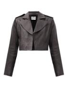 Matchesfashion.com Duncan - Lady Godiva Cropped Coated-canvas Jacket - Womens - Black