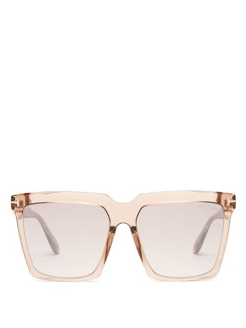 Matchesfashion.com Tom Ford Eyewear - Sabrina Square Acetate Sunglasses - Womens - Clear