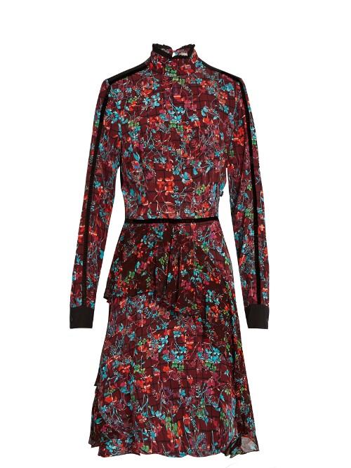 Preen Line Bailey Checked Floral-print Dress