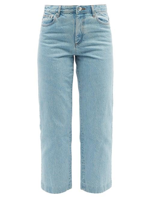 A.p.c. - Sailor Cropped High-rise Straight-leg Jeans - Womens - Light Blue