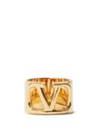 Valentino Garavani - V-logo Cutout Ring - Womens - Gold