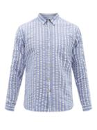 Oliver Spencer - New York Special Striped Organic-cotton Shirt - Mens - Blue Stripe