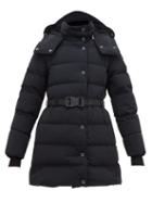 Matchesfashion.com Burberry - Eppingham Logo Patch Quilted Shell Coat - Womens - Black