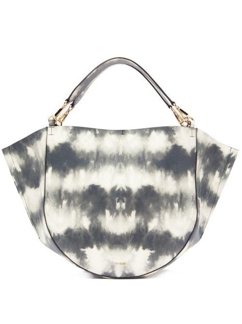 Matchesfashion.com Wandler - Mia Tie Dye Leather Tote Bag - Womens - Grey White