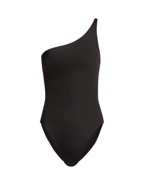 Matchesfashion.com Norma Kamali - Mio One Shoulder Swimsuit - Womens - Black