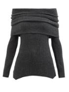 Altuzarra - Putney Off-the-shoulder Merino Wool-blend Sweater - Womens - Dark Grey