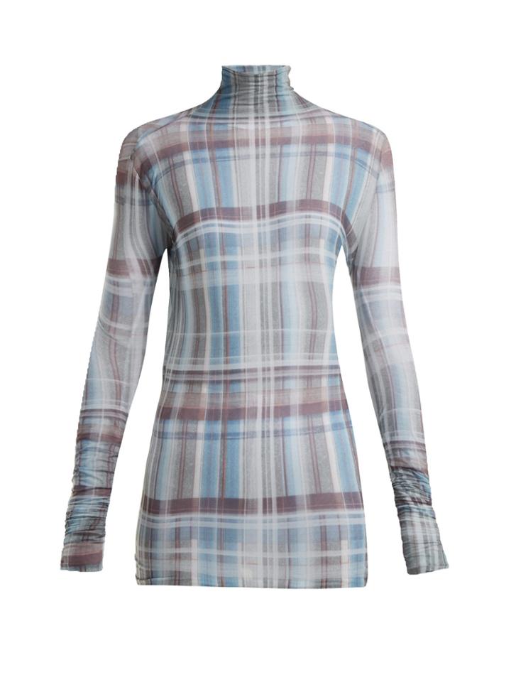 Acne Studios Check-print Roll-neck Top