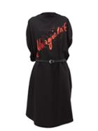 Matchesfashion.com Mm6 Maison Margiela - Glitter-logo Wool-crepe Midi Dress - Womens - Black Multi
