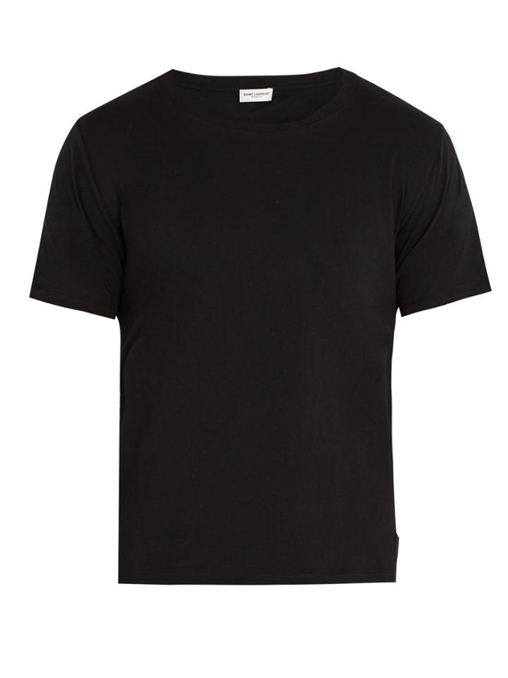 Saint Laurent Logo-patch Cotton T-shirt