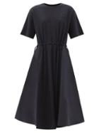 Matchesfashion.com Moncler - Shell-panel Cotton-jersey Dress - Womens - Navy