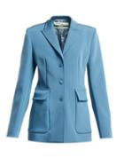 Matchesfashion.com Off-white - Logo Print Single Breasted Crepe Blazer - Womens - Blue
