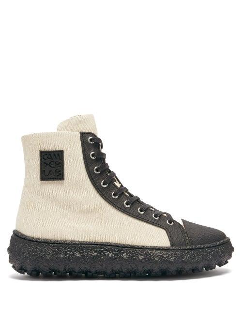Matchesfashion.com Camperlab - Ground Cotton-blend High-top Trainers - Mens - Black Beige