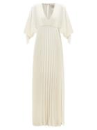 Zeus + Dione - Aphaia Pleated Satin Maxi Dress - Womens - Ivory