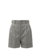 Matchesfashion.com Alexander Mcqueen - High-rise Prince Of Wales-check Wool-blend Shorts - Womens - Grey Multi