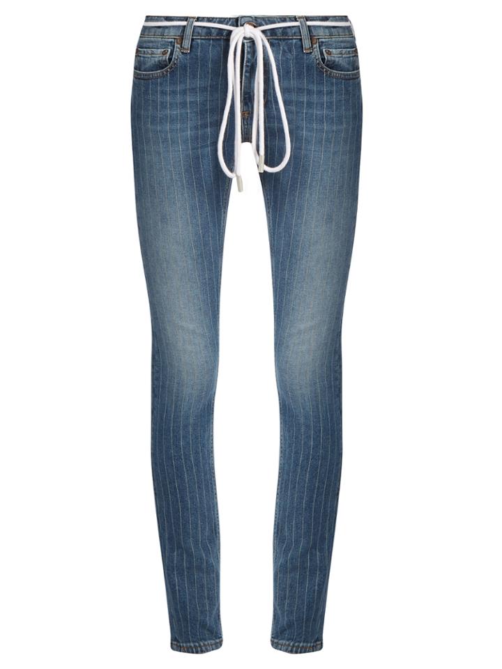 Off-white Pinstriped Skinny Jeans