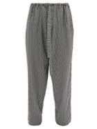 Matchesfashion.com Umit Benan B+ - Striped Belted Silk Wide-leg Trousers - Mens - Black White